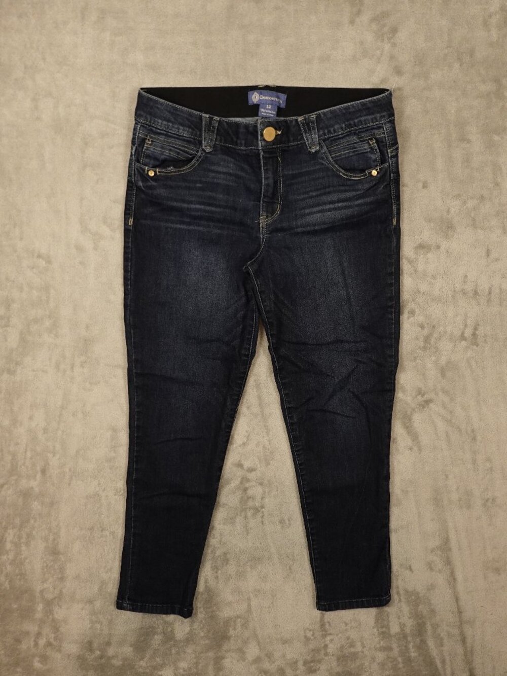 Democracy Ab Solution Skinny Crop Jeans Women’s 12 Blue High Rise Stretch